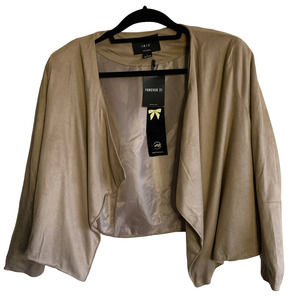 Iris Los Angeles NWT Waterfall front Faux Suede Cardigan Size Large